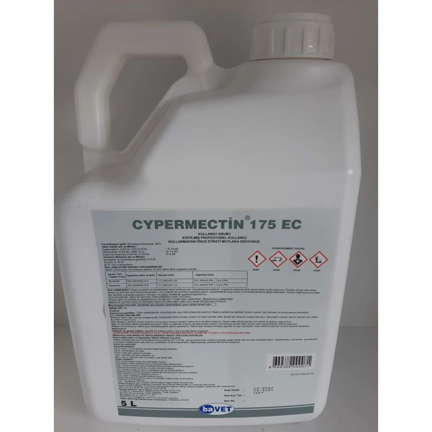 Cypermectin 175 EC Kokulu Haşere Öldürücü | 5 Litre