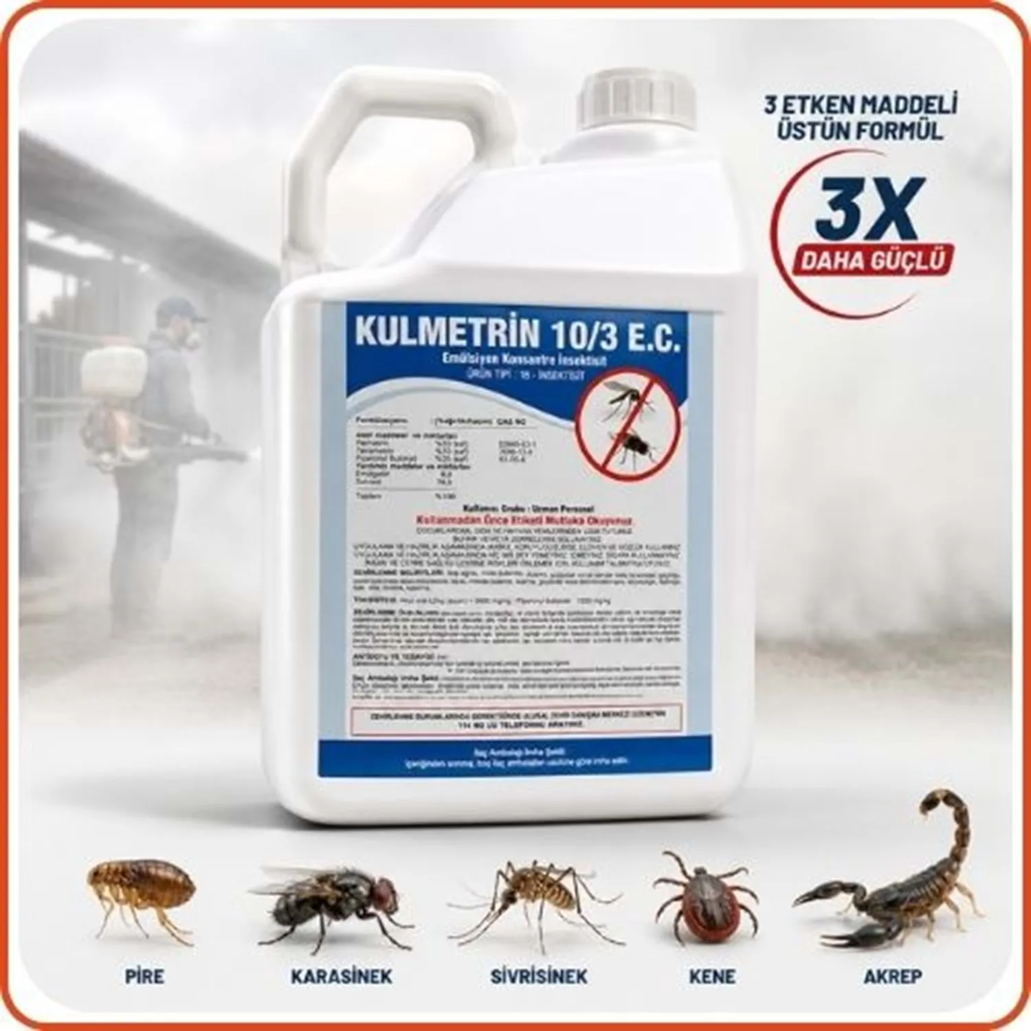 Kulmetrin 10/3 EC Kokulu Haşere İlacı | 5 Litre