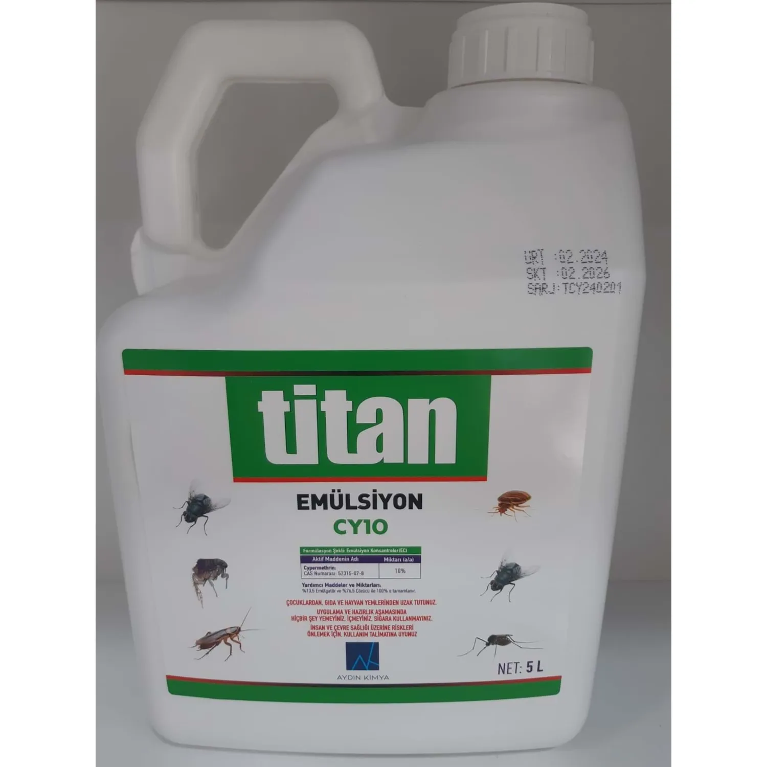Titan Emülsiyon CY10 Kokulu Haşere Öldürücü | 5 Litre